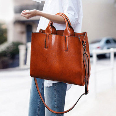 Large Capacity Retro Solid Color Tote Bag