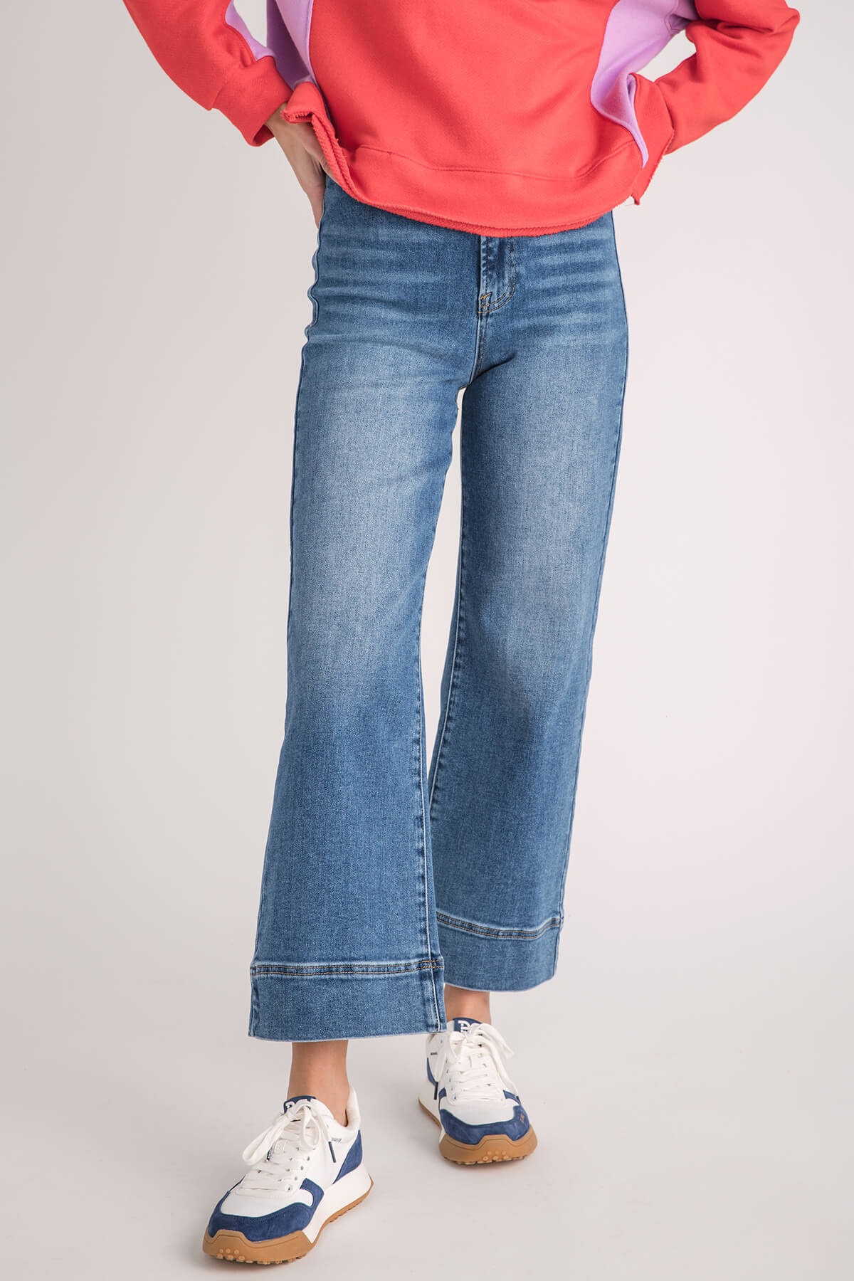 Risen Waverly Wide Hem Ankle Jeans