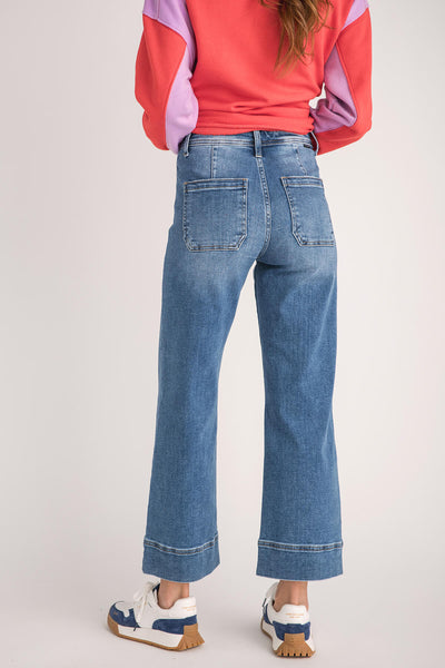 Risen Waverly Wide Hem Ankle Jeans