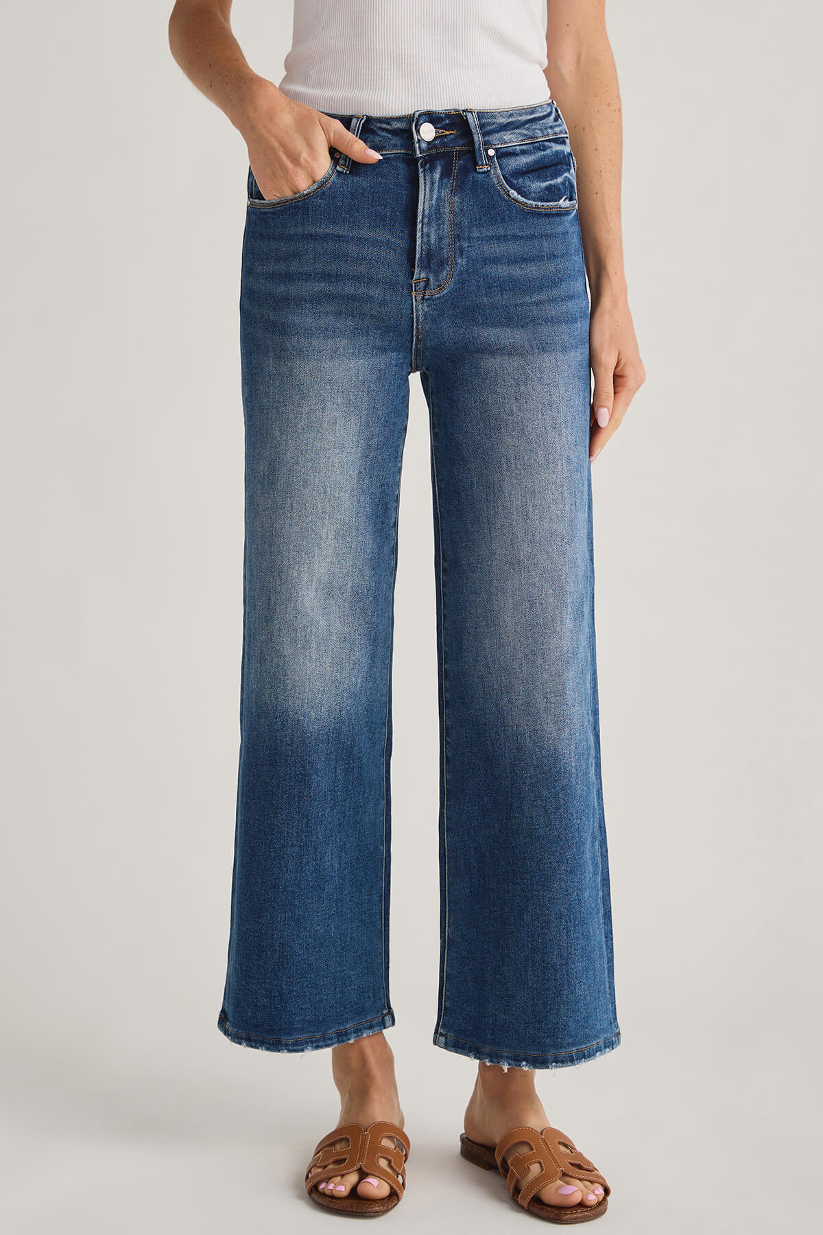 Risen Shea High Rise Wide Crop Jeans