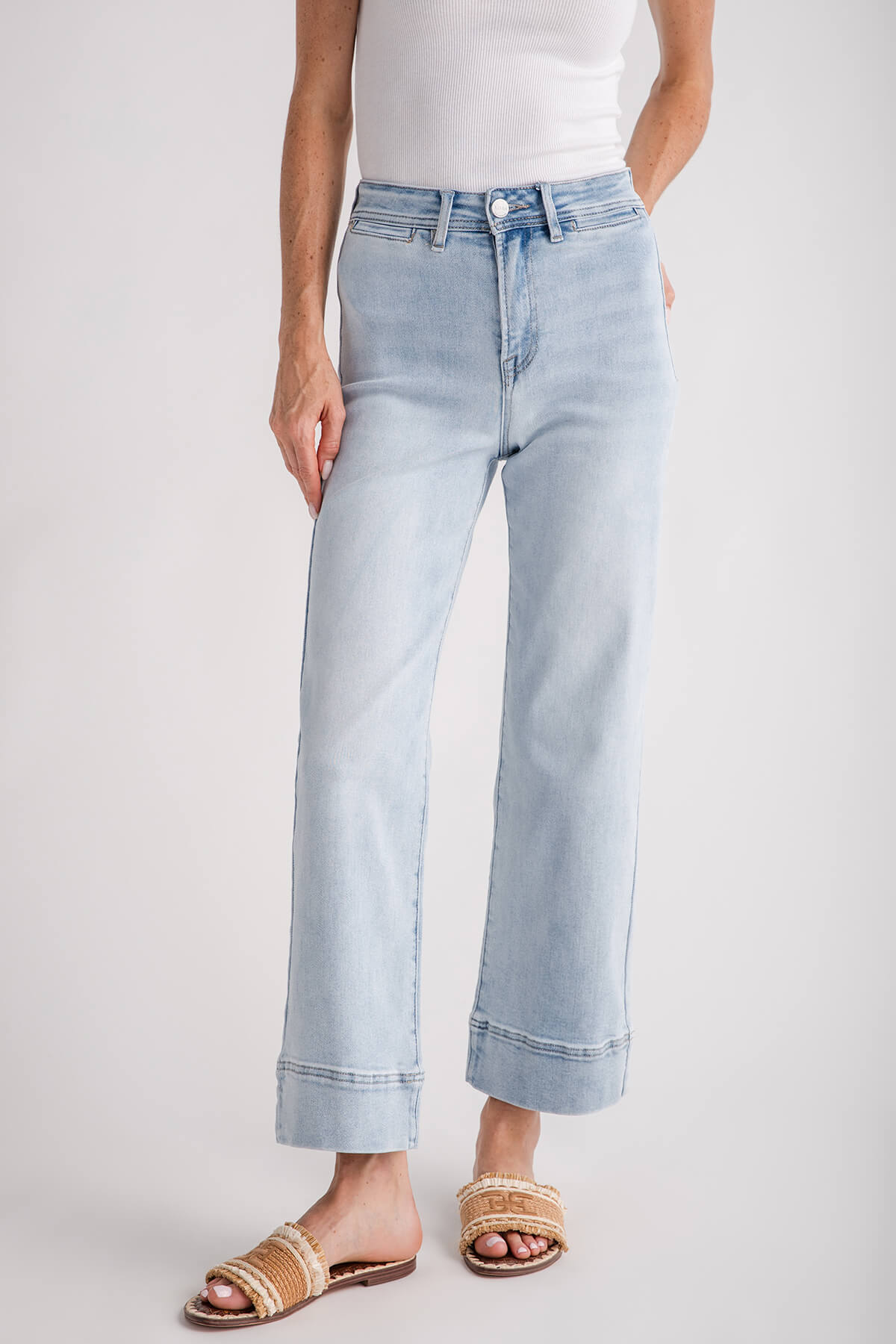 Risen Waverly Wide Hem Ankle Jeans