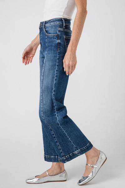 Risen Mia High Rise Front Seam Wideleg Ankle Jeans