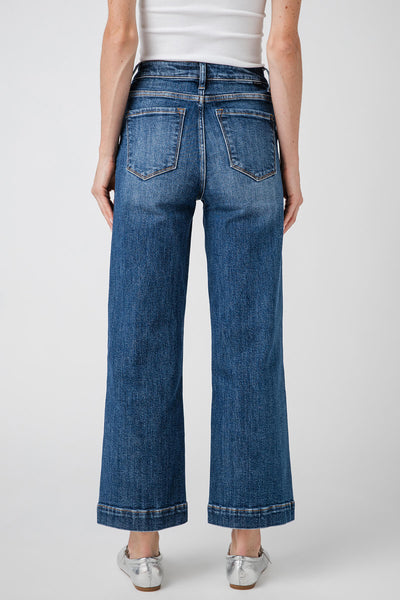 Risen Mia High Rise Front Seam Wideleg Ankle Jeans