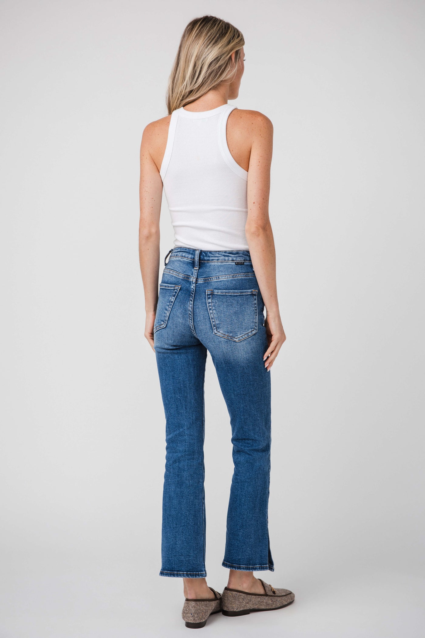 Risen Lydia High Rise Bootcut Side Slit Jeans