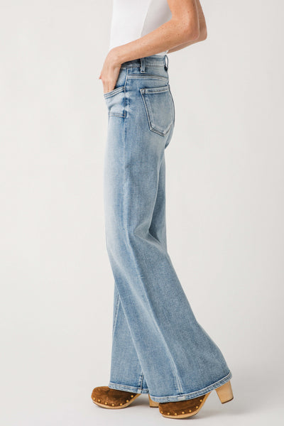 Risen Aria Angled Pocket Front Seam Wide Leg Jeans