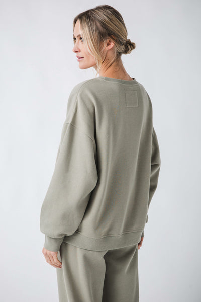 Risen Oversized Step Hem Crewneck Sweatshirt