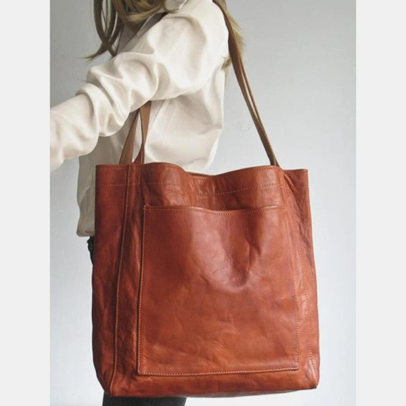 Extra Large Women's Soft PU Leather Tote Shoulder Bag Handbag